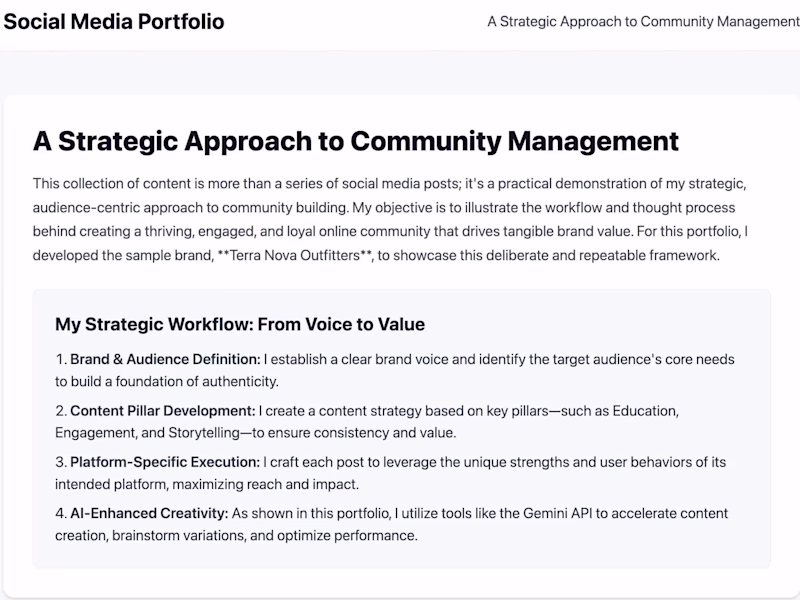Cover image for Strategic Community Management for Terra Nova Outfitters