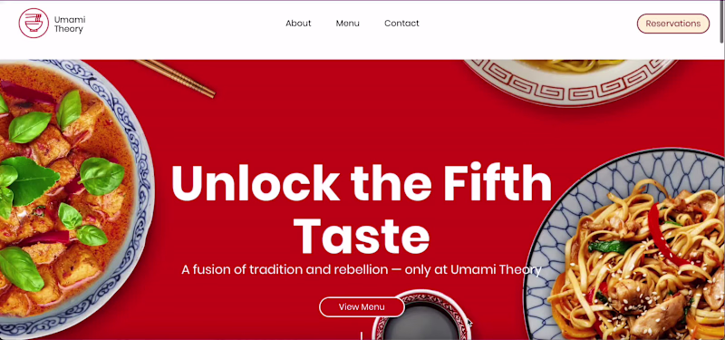 Cover image for Umami Theory Restaurant Website Design