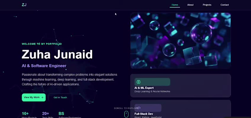 Cover image for Zuha Junaid - 3D AI