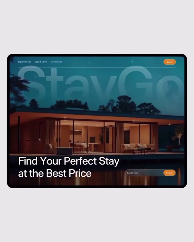 Cover image for StayGo Travel Website with Motion Design