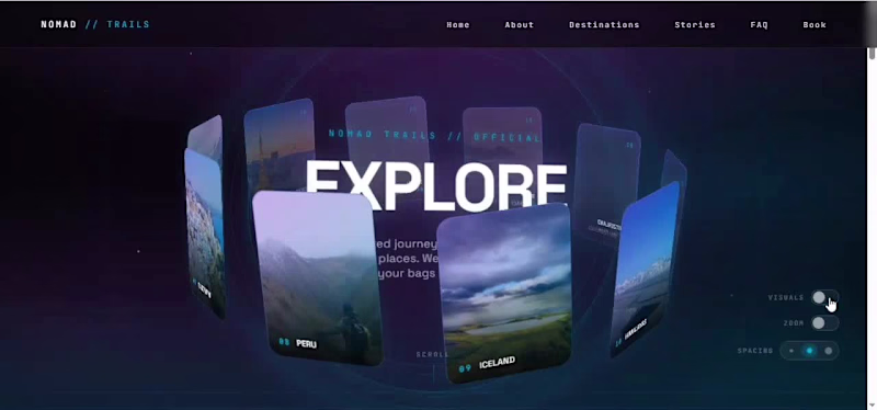 Cover image for NOMAD TRAILS — Travel & Tours Website A modern travel websit...