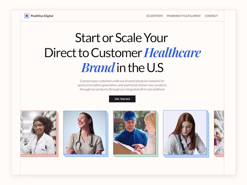 Cover image for Peakflow Digital Healthcare SaaS Landing Page Design