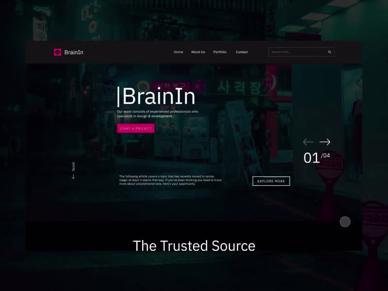 Cover image for BrainIn - One Page Design Concept