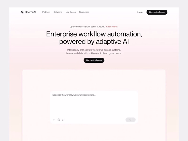 Cover image for Website hero section with product animation
