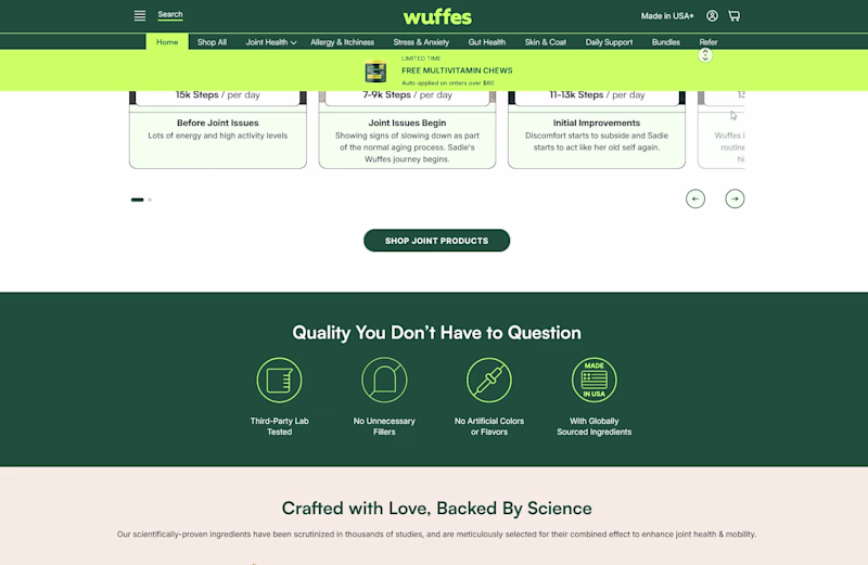 Cover image for Wuffes — Conversion-Focused Shopify Store for Pet Wellness