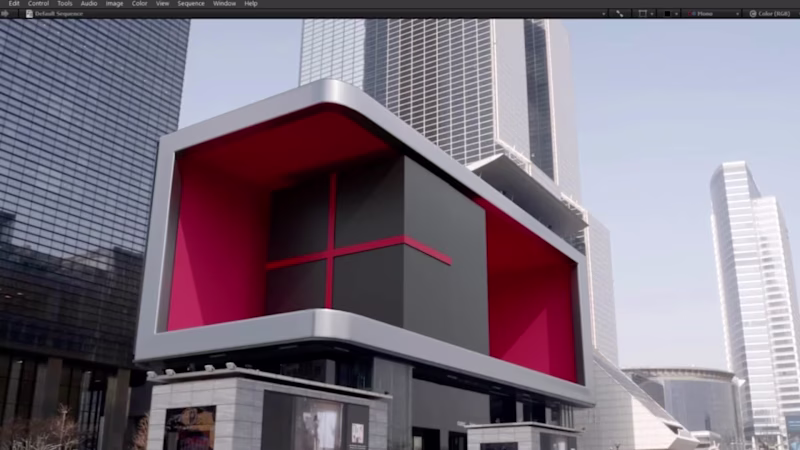 Cover image for Created an anamorphic billboard screen animation in Blender