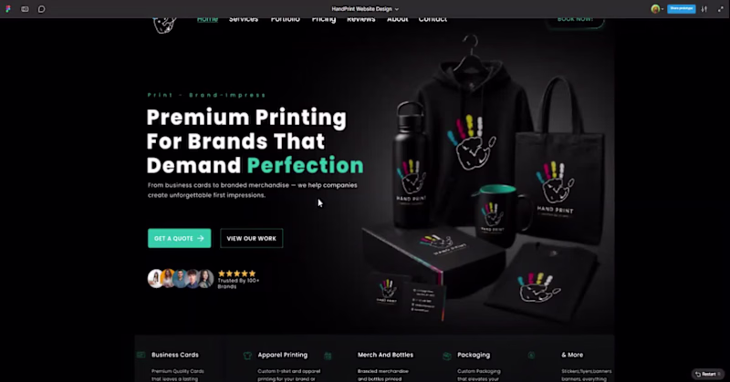 Cover image for HandPrint Website Design for Premium Printing Services
