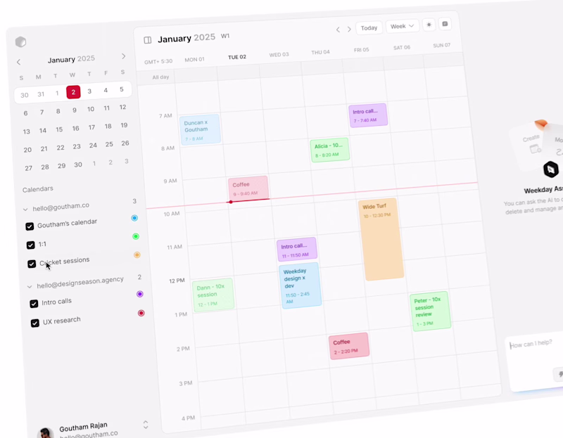 Cover image for Weekday Calendar - Product Design
