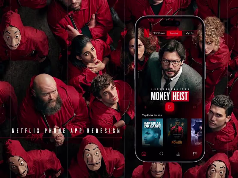 Cover image for Movie Streaming App UI Redesign (Netflix)
