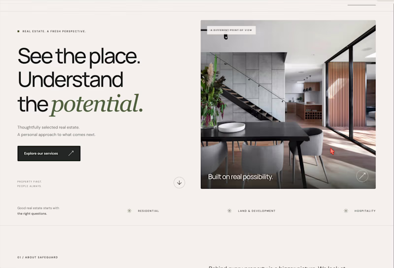 Cover image for Modern, simplistic, real estate landing