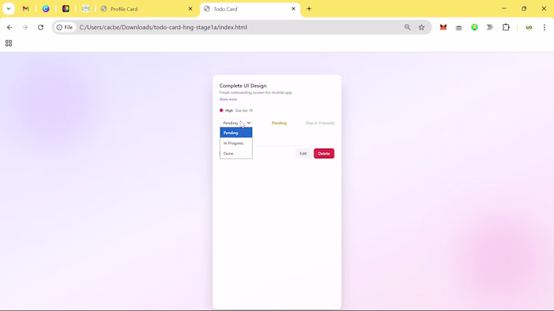Cover image for Todo Card UI and Responsive