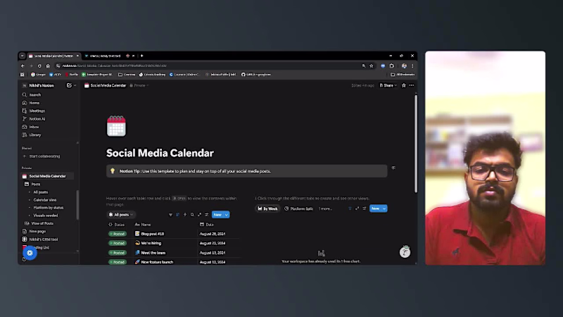 Cover image for Notion Content Calendar & Social