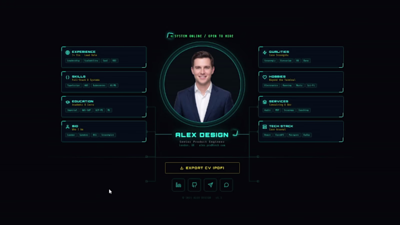 Cover image for Cyber-Terminal CV: Futuristic Interactive Portfolio