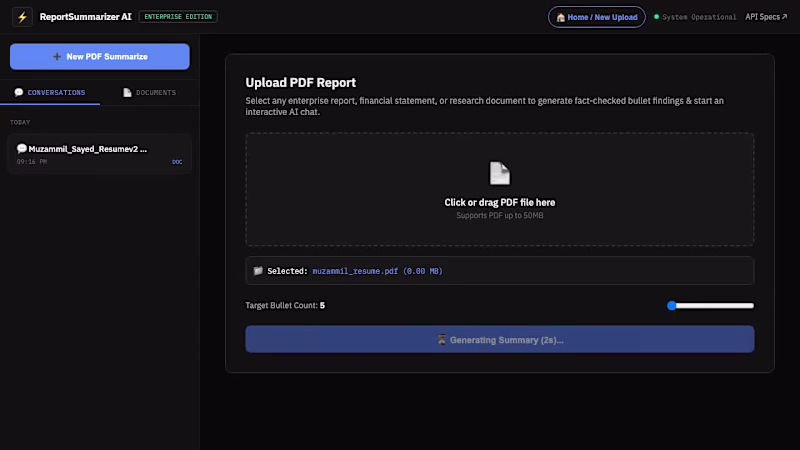 Cover image for Report Summarizer is an AI-powered