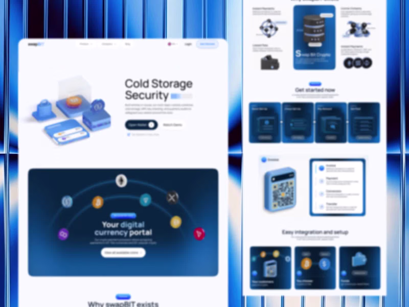 Cover image for Crypto/SaaS Landing Page — Light UI · 3D and CRO Focused