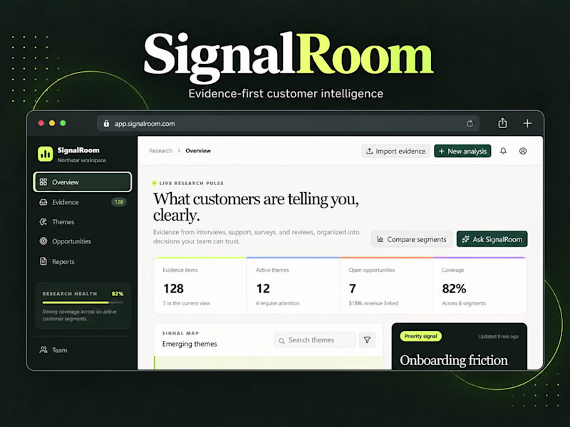 Cover image for SignalRoom: Evidence-First Customer Intelligence