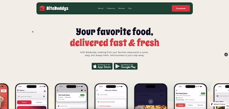 Cover image for BiteBuddy AI Restaurant Website Design