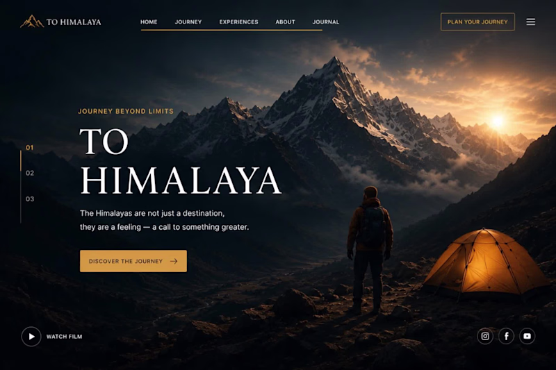 Cover image for To Himalaya: Cinematic Webflow Travel Experience