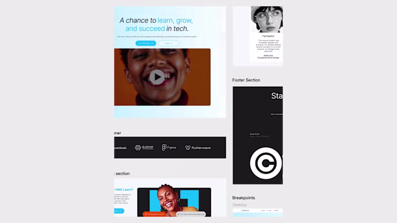 Cover image for HNG Learn Landing Page Design
