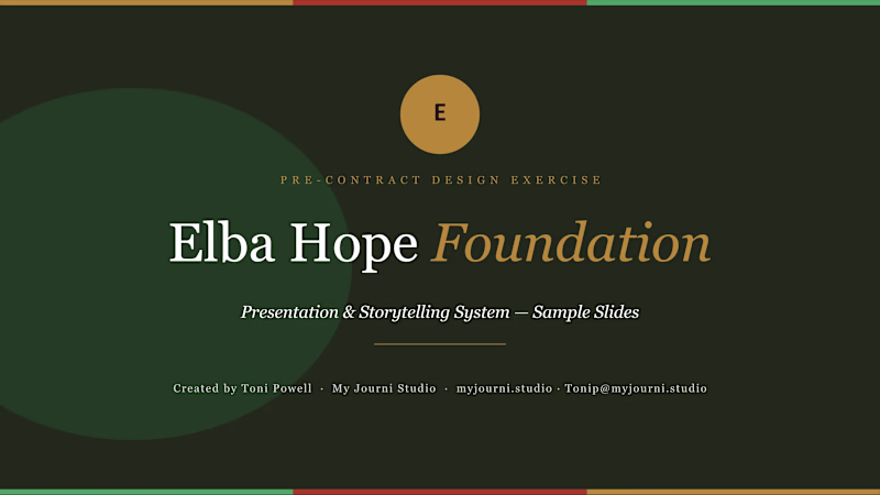 Cover image for "Elba Hope Foundation — Presentation