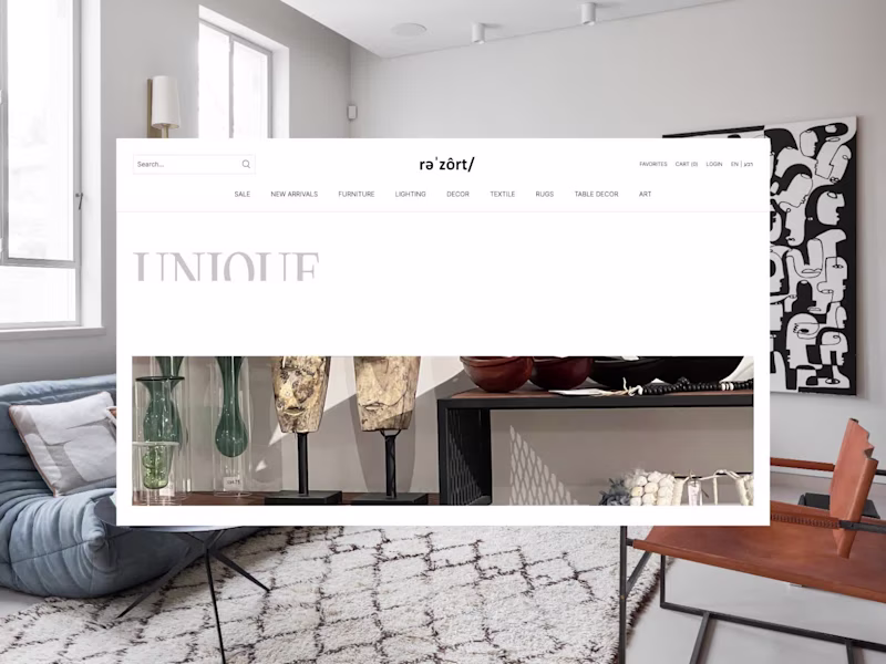 Cover image for Rezort — Luxury Home Decor Ecommerce Website Redesign