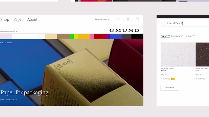 Cover image for Unified B2B & B2C shop that drives conversion for Gmund Paper