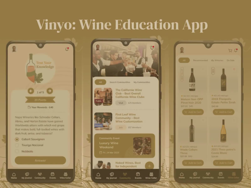 Cover image for Vinyo – E-Learning & E-Commerce Platform for Wine Enthusiasts