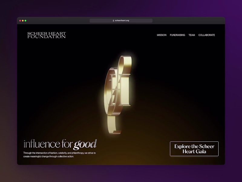 Cover image for Scheer Heart // Luxury Nonprofit Site in Framer + Spline