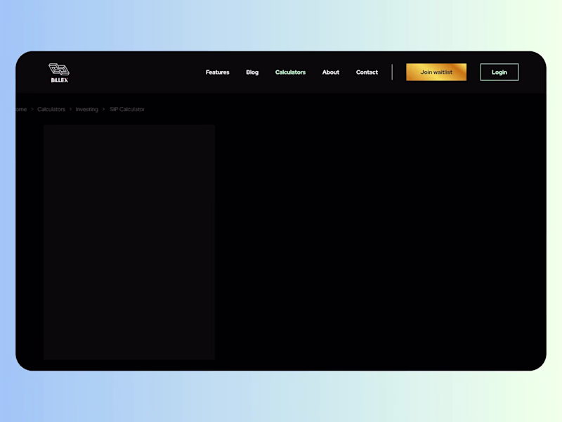 Cover image for Fintech startup calculator page web design