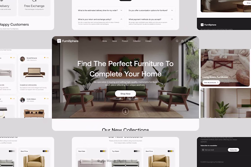 Cover image for FurniSphere E-commerce Landing Page Design