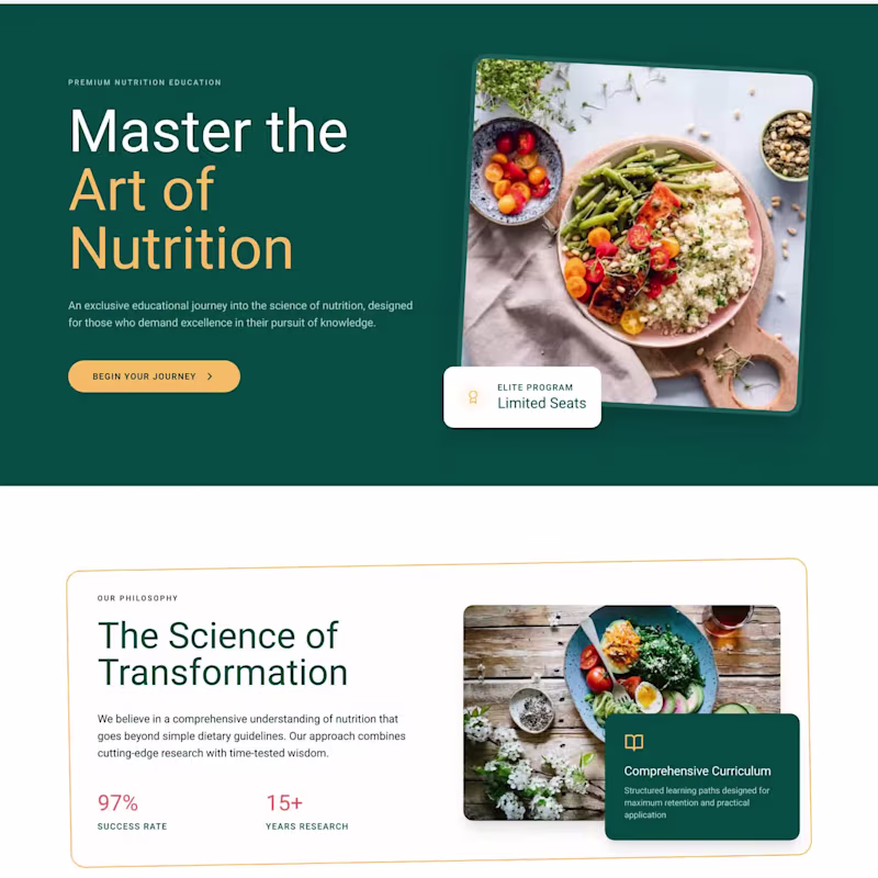 Cover image for Marcus Nutrition Academy Course Website