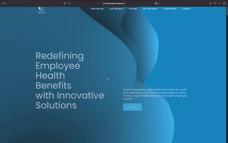 Cover image for Landing Page Design for Purely Coverage (Framer)