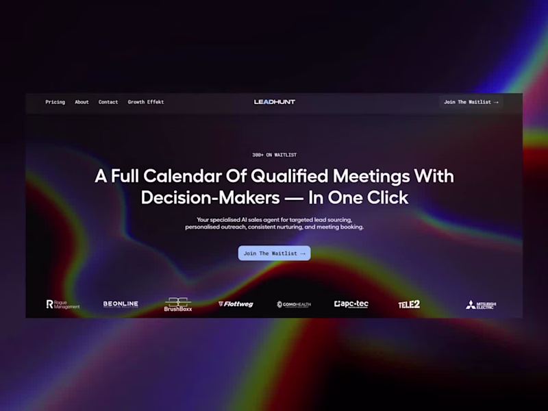 Cover image for Leadhunt Website Redesign for Premium Tech Aesthetic