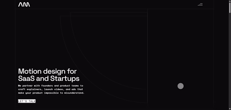 Cover image for Landing Page done for a Motion design Agency