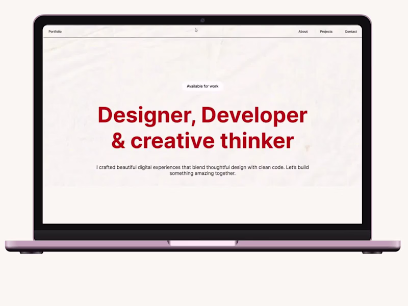 Cover image for Personal Portfolio Website. Designer &