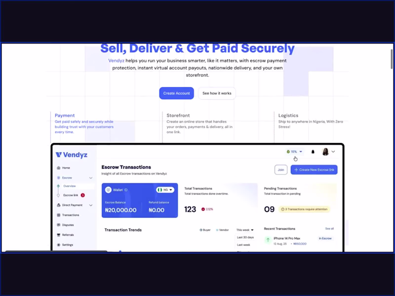 Cover image for Redesigning the Vendyz Landing Page