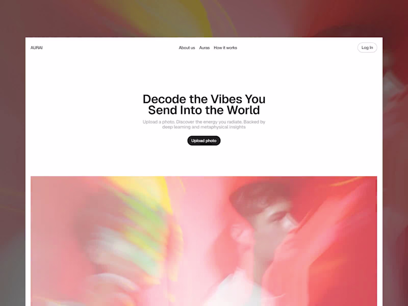 Cover image for Website hero section of AI tool which sees your aura ✨