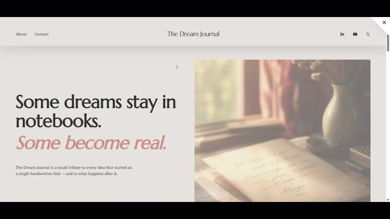 Cover image for The Dream Journal
I'd never touched