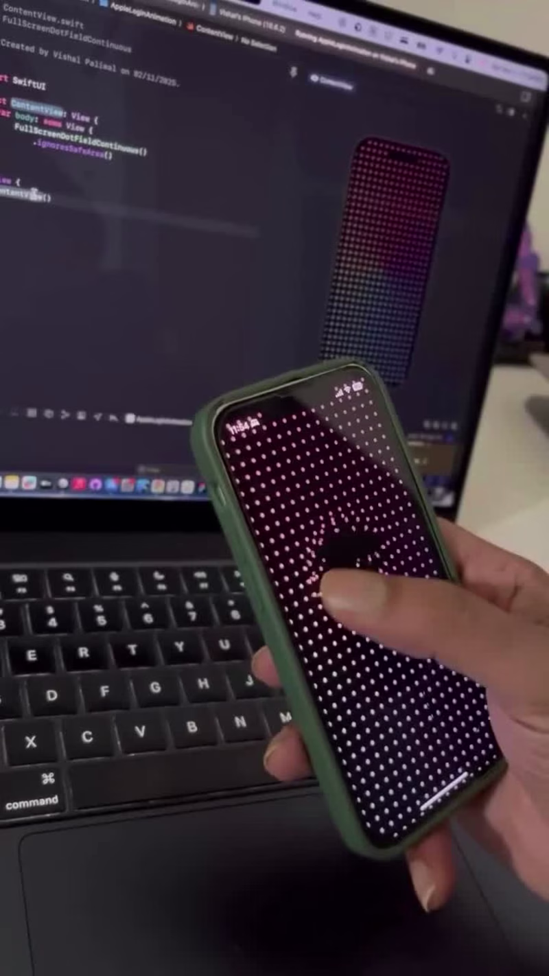 Cover image for hole-forming displacement with springy in SwiftUI