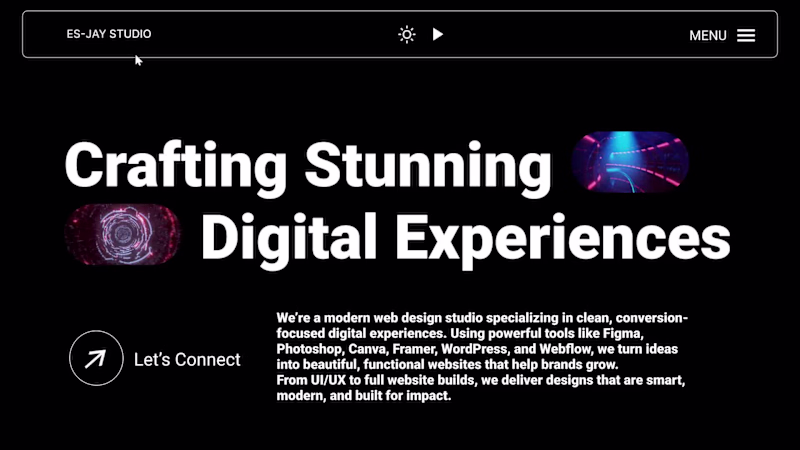 Cover image for figma to webflow, animated hero section design.