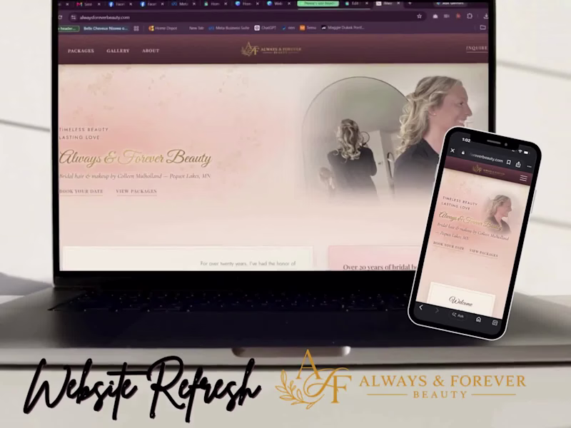 Cover image for Always & Forever Beauty — Bridal Website
