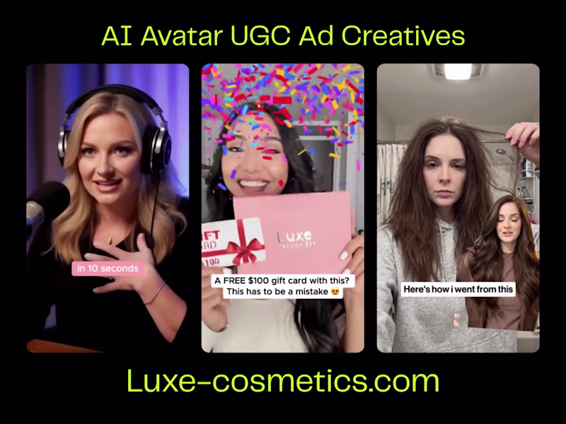 Cover image for UGC ad creatives | Video Editor | Luxe Cosmetics