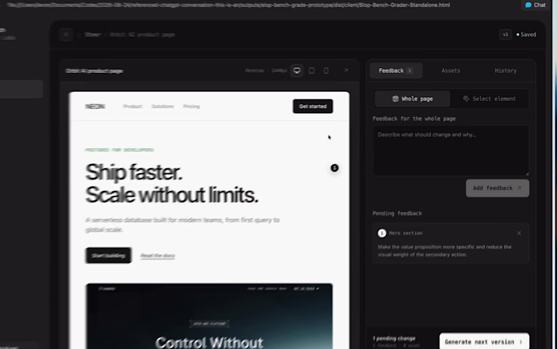Cover image for WIP for Taste Labs✨ Interaction for generating a new asset.