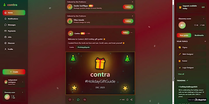 Cover image for I gave the Contra site a little Christmas glow-up with @Magi...