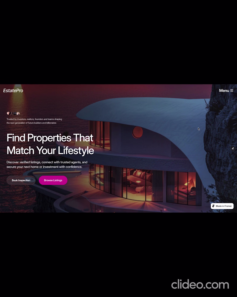 Cover image for EstatePro — Real Estate Framer