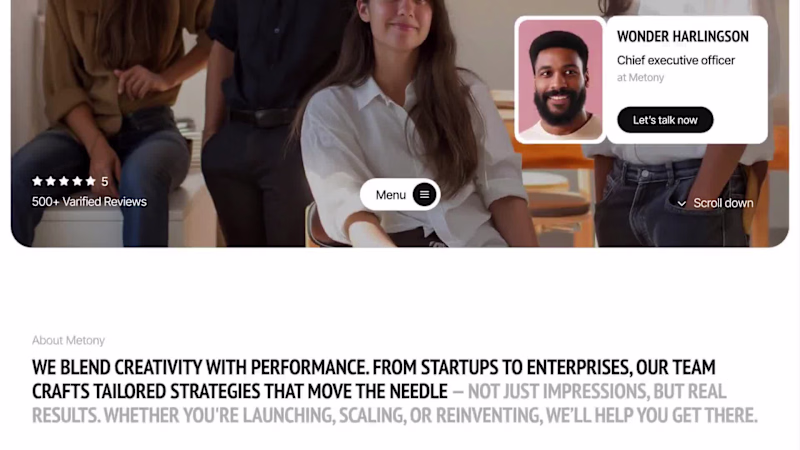 Cover image for Metony: a website template for