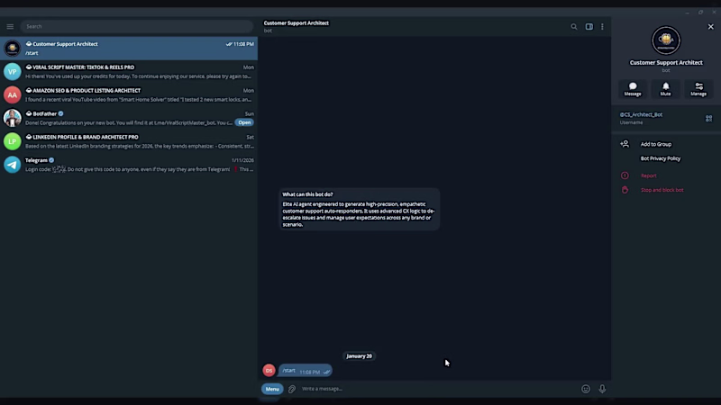 Cover image for Customer Support Architect: Enterprise AI Agent for Telegram