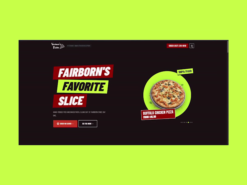 Cover image for Verona's Pizza Website Redesign
