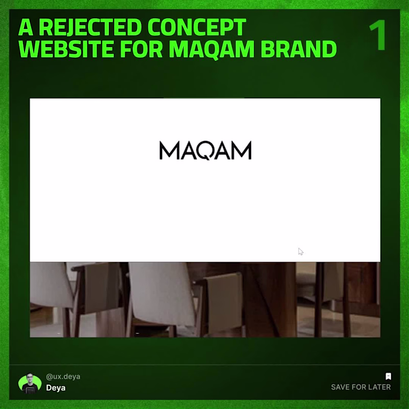 Cover image for MAQAM Furniture — E-Commerce Concept