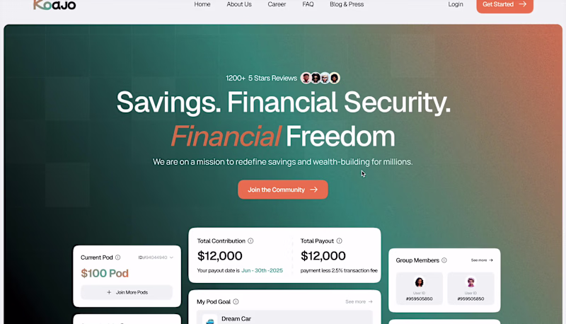 Cover image for Koajo: Fintech Savings Platform Built with Next.js & TypeScript